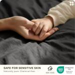 Bedsure 100% Organic Cotton Duvet Cover King Size - GOTS Certified, Luxury PureWoven Duvet Cover Set with Zipper, Ultra-Soft Breathable Bedding Set for Home Hotel(Dark Grey, 104"x90") 2 Pillowcases