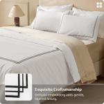 Bedsure 100% Cotton Percale Duvet Cover Queen, Luxury Hotel Duvet Cover, White Comforter Cover with Embroidery, PureWoven Breathable & Lightweight Bedding Set for All Season, 3 Pieces, 90"x90"