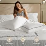 Bedsure 100% Cotton Percale Duvet Cover Queen, Luxury Hotel Duvet Cover, White Comforter Cover with Embroidery, PureWoven Breathable & Lightweight Bedding Set for All Season, 3 Pieces, 90"x90"
