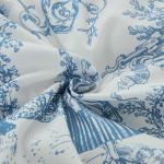 Blue Comforter Set King 7 Piece Bed in a Bag Toile de Jouy Botanical Comforter with Sheet Set Soft Micorfiber Bedding Set (1 Comforter,2 Pillow Shams,1 Flat Sheet,1 Fitted Sheet,2 Pillowcases)