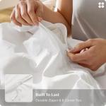 Bedsure 100% Cotton Percale Duvet Cover Queen, Luxury Hotel Duvet Cover, White Comforter Cover with Embroidery, PureWoven Breathable & Lightweight Bedding Set for All Season, 3 Pieces, 90"x90"