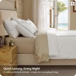 Bedsure 100% Cotton Percale Duvet Cover Queen, Luxury Hotel Duvet Cover, White Comforter Cover with Embroidery, PureWoven Breathable & Lightweight Bedding Set for All Season, 3 Pieces, 90"x90"