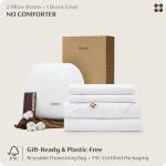 Bedsure 100% Giza Egyptian Cotton Duvet Cover Queen Size, CEA Certified Luxury Hotel Duvet Cover, PureWoven Soft & Breathable Sateen Bedding Set for All-Season, 3 Pieces, 90"x90" (White)