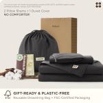 Bedsure 100% Organic Cotton Duvet Cover King Size - GOTS Certified, Luxury PureWoven Duvet Cover Set with Zipper, Ultra-Soft Breathable Bedding Set for Home Hotel(Dark Grey, 104"x90") 2 Pillowcases