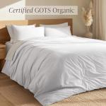 Bare Home 100% Organic Cotton King Duvet Cover Set - Crisp Percale Weave - Lightweight & Breathable - Cooling Duvet Cover Set (King, White)