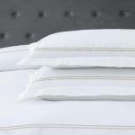 Dreamology White Duvet Cover Luxury Hotel Quality Bedding Set 100% Cotton Embroidered Duvet Covers with 2 Pillow Shams Hypoallergenic Zipper Closure 3 Pieces Duvet Set (Gold T-200, Queen)