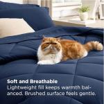 Bedsure 7 Pieces Full Comforter Set Premium Series, Hotel Luxury Soft Bed in a Bag, Goose Down Alternative, Safe for Sensitive Skin Bedding Comforter All Season Medium Warmth, Navy Blue Full Size