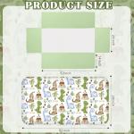 Hahafelt 3 Pcs Baby Crib Bedding Set Safari Animals Dinosaurs Bear Woodland Animals Jungle Crib Set Includes Quilt, Fitted Sheet, Skirt for Baby Boy Girl(Green,Dinosaur)