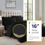 Sweet Home Collection 7 Piece Comforter Set Bag Solid Color All Season Soft Down Alternative Blanket & Luxurious Microfiber Bed Sheets, Black, Queen