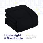 Sweet Home Collection 7 Piece Comforter Set Bag Solid Color All Season Soft Down Alternative Blanket & Luxurious Microfiber Bed Sheets, Black, Queen