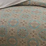 Brandream Boho Paisley Print Luxury Duvet Quilt Cover and Shams 3pc Bedding Set Bohemian Damask Medallion 800TC Egyptian Cotton Sateen - Queen Size, Taupe