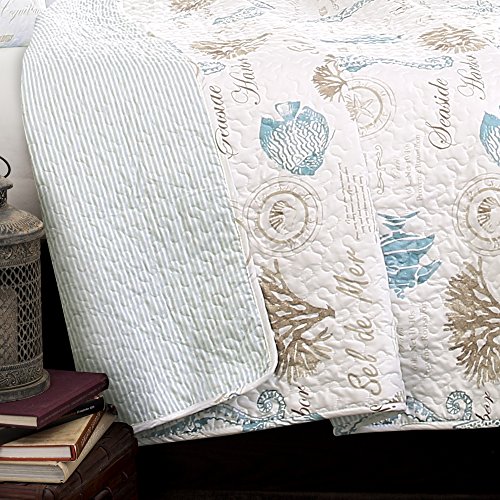 Coastal Harbor Life Reversible Quilt Set, 7 Pieces