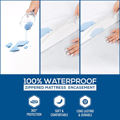 Waterproof Queen Mattress Protector with Zipper
