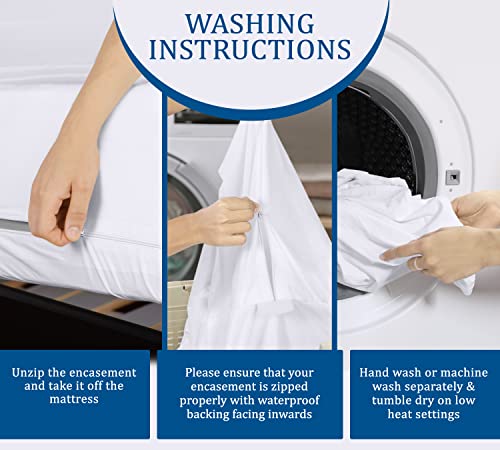 Waterproof Queen Mattress Protector with Zipper