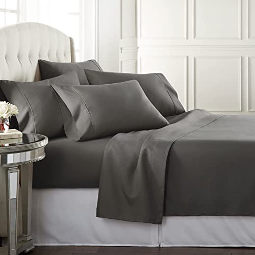 California King 6-Piece Sheet Set - Gray