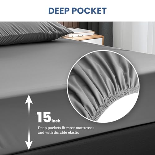 Luxury 4-Piece Queen Size Sheet Set - Grey