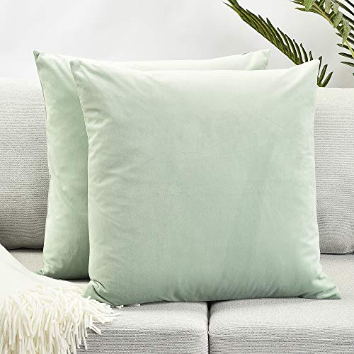 Turquoise Velvet Throw Pillow Covers – Set of 2