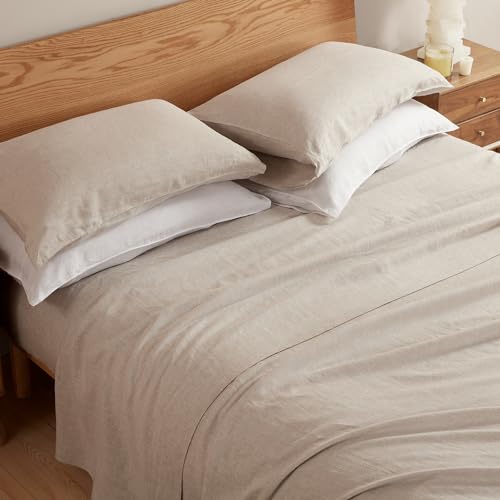 DAPU 100% French Linen King Bed Sheet Set
