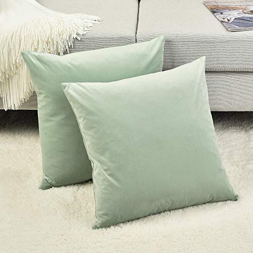 Turquoise Velvet Throw Pillow Covers – Set of 2