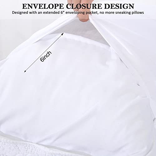 Quilted White Pillow Shams Set of 2, 20"x30