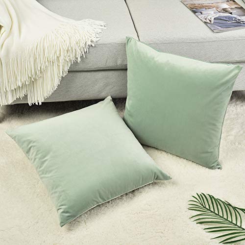 Turquoise Velvet Throw Pillow Covers – Set of 2