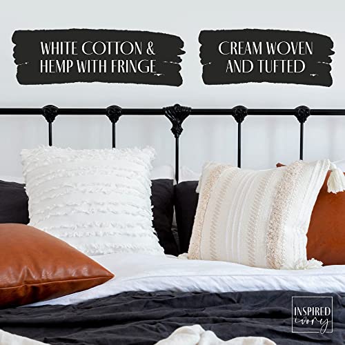 Pearl Set Ivory Decorative Throw Pillow Covers 18x18