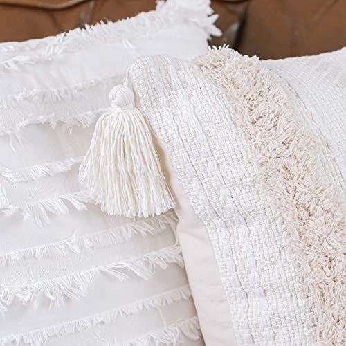 Pearl Set Ivory Decorative Throw Pillow Covers 18x18