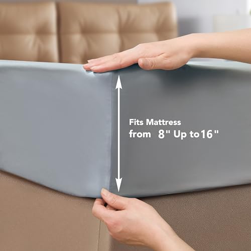 Cooling 4-Piece King Bed Sheet Set in Gray