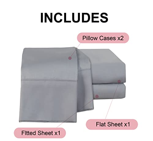 Cooling 4-Piece King Bed Sheet Set in Gray