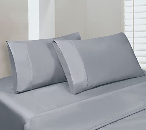 Cooling 4-Piece King Bed Sheet Set in Gray