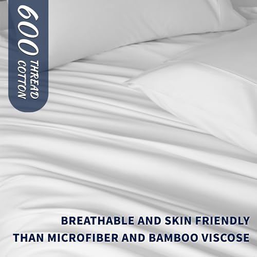 Luxury 100% Cotton Queen Sheet Set - 600 Thread Count