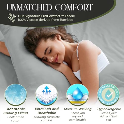 Organic Bamboo King Bed Sheets - Soft & Cooling