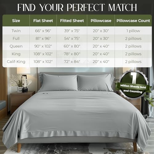 Organic Bamboo King Bed Sheets - Soft & Cooling