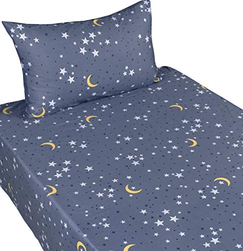 Moon & Stars 100% Cotton Twin Bed Set