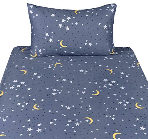 Moon & Stars 100% Cotton Twin Bed Set