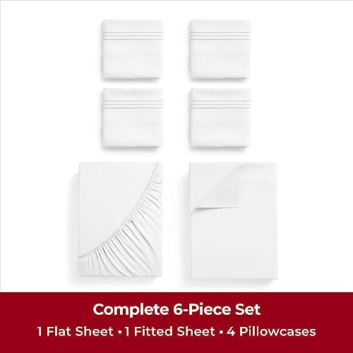 Mellanni Queen 6 PC Luxury Cooling Sheet Set