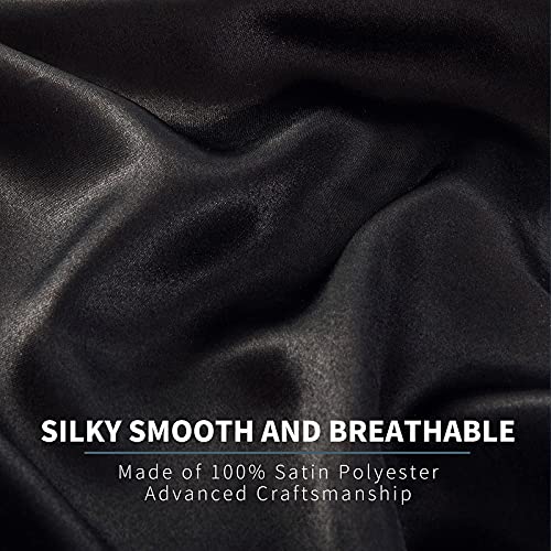 Luxurious Black Satin 6-Piece Queen Bed Set