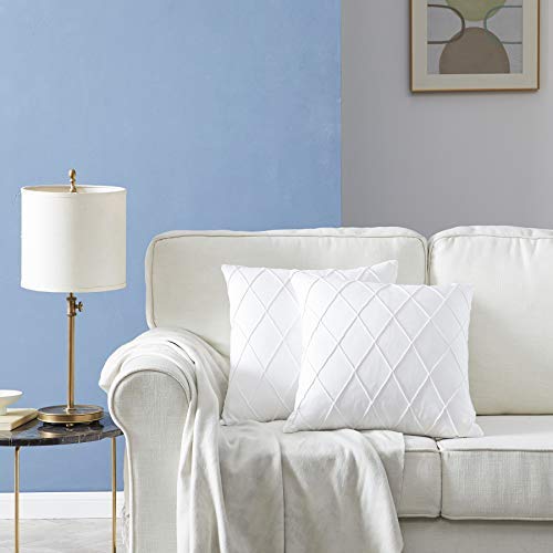 White Decorative Throw Pillow Covers, Set of 2