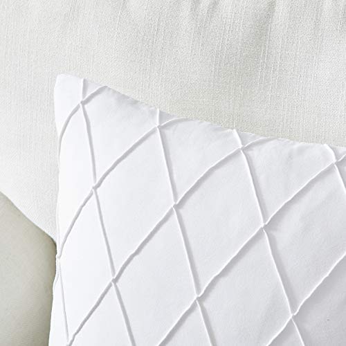 White Decorative Throw Pillow Covers, Set of 2