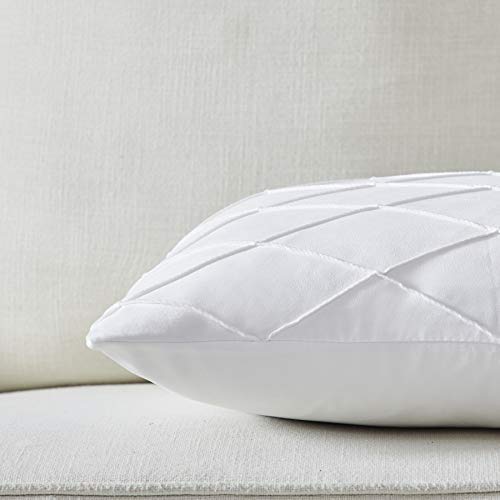 White Decorative Throw Pillow Covers, Set of 2