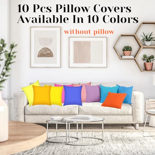 10-Piece Multicolor Decorative Throw Pillow Cover Set