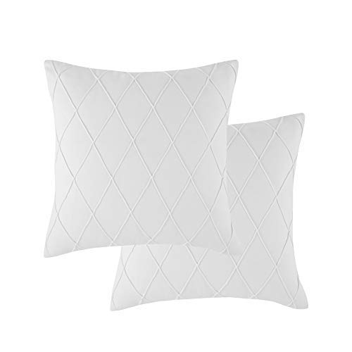 White Decorative Throw Pillow Covers, Set of 2