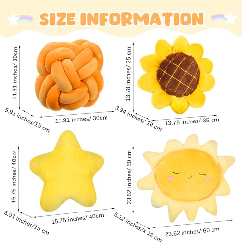 4-Piece Fluffy Decorative Throw Pillow Set