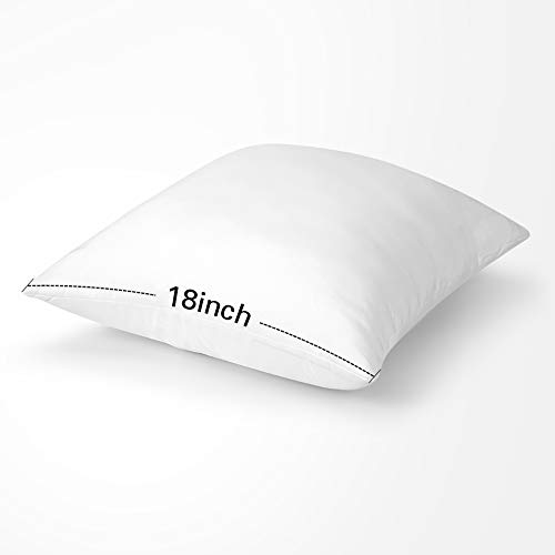 Set of 6 White 18x18 Inch Throw Pillow Inserts