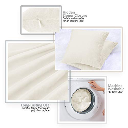 Off White Velvet Throw Pillow Covers Set of 4
