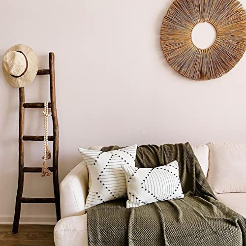 Boho Throw Pillow Covers Set of 2 - Cream/Black