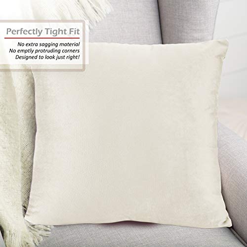 Off White Velvet Throw Pillow Covers Set of 4