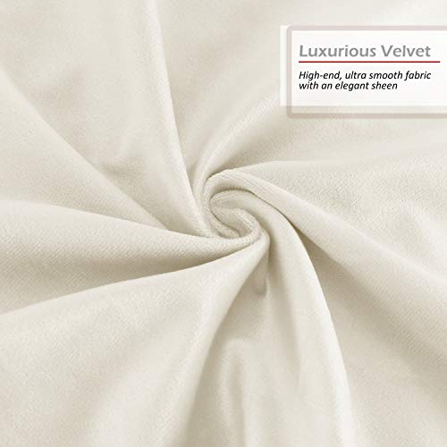 Off White Velvet Throw Pillow Covers Set of 4