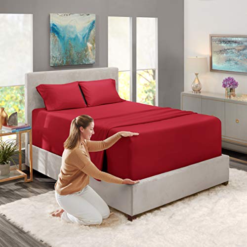 Burgundy Extra Deep Pocket King Sheet Set