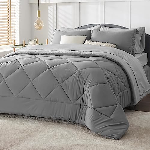 Bedsure 7-Piece Reversible Queen Comforter Set